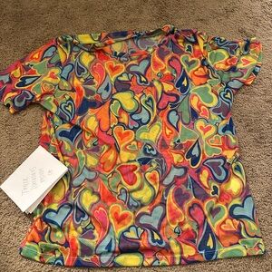 IHEARTRAVES Colorful Heart Pattern Women's Top